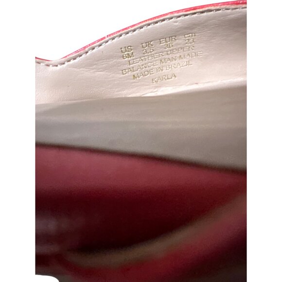 Naturalizer Size 6 Casual Slip On Comfortable Pointed Toe Red Flats - Picture 13 of 14